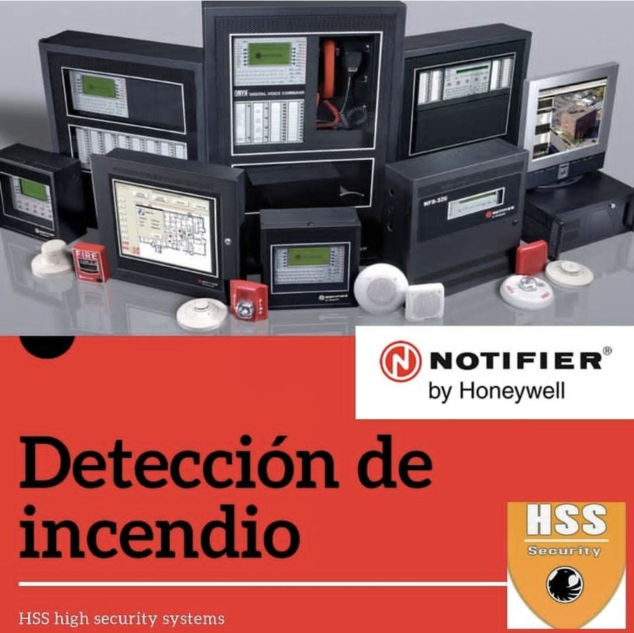Centrales de incendio Notifier by Honeywell con detectores, pulsadores y sirenas