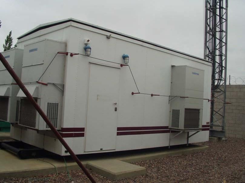 Shelter de telefonía con cable sensor